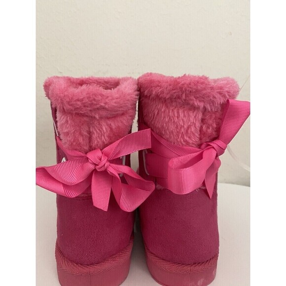 Girl's Snow Boots faux fur Lining Warm Winter Non-Slip Shoes pink size 34 - Picture 2 of 6